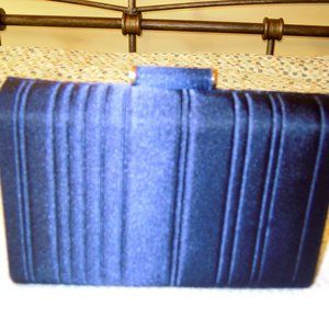 Derek Lam Navy Satin Clutch
